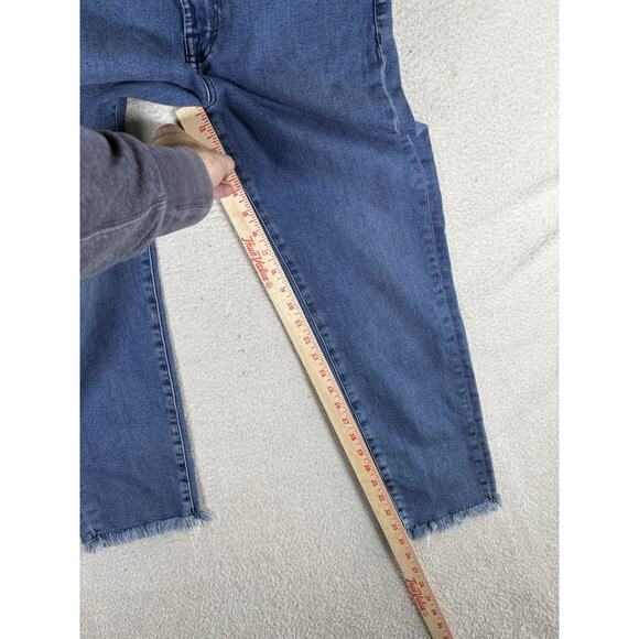 Theory Brand Jeans Womens 30x25 Blue Slim Straight Crop Medium Wash 5 Pocket - Picture 8 of 14